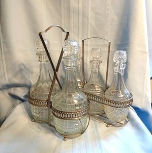 7pc Decanter Tantalus Set *Rare*Vintage